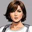 Placeholder: (in the style of Orion, by Masamune Shirow) youthful Mariska Hargitay as Olivia Benson with short hair in Law & Order: Special Victims Unit, 1999
