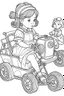 Placeholder: Outline art for coloring page OF A POPULAR TOY IN 1944 FOR A LITTLE GIRL IN THE UNITED STATES OF AMERICA, coloring page, white background, Sketch style, only use outline, clean line art, white background, no shadows, no shading, no color, clear