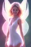 Placeholder: smiling girl, cute, beautiful, long hair, fairy wings, light pastel colors, bright, transparent dress, smile