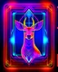 Placeholder: coloring pages: Envision a digital artwork of a deer outlined in neon colors on a coloring page, surrounded by a futuristic rectangular frame with holographic patterns. This modern interpretation combines the traditional joy of coloring