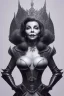 Placeholder: Joan Collins as evil queen in black leather, leather, busty, cleavage, angry, stern look. character design by cory loftis, fenghua zhong, ryohei hase, ismail inceoglu and ruan jia. unreal engine 5, artistic lighting, highly detailed, photorealistic, fantasy