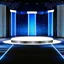 Placeholder: beautiful dance stage in luxury modern hall dynamic lights, modern furniture blue & gray theme