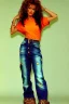 Placeholder: year 1996 denim fashion. Loose, baggy, low waist Combat pants and t-shirt. Colors: denim blue, blue, purple, cream, khaki, light green, lilac, plum, orange, terracotta, red, light yellow, lion yellow, pink, dark blue, beige. leopard, Cheetah . Latex in small part. Kylie Minogue, Tyra Banks,Julia Roberts. leg warmer. Cargo pants.