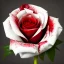 Placeholder: A white rose bleeding red blood from its stem