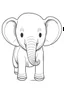 Placeholder: a simple outline of a cute elephant, in a drawing style