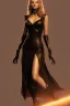 Placeholder: Michelle Pfeiffer in a black leather gown, evil, femme fatale, villain, leather, busty, cleavage, angry, stern look. character design by cory loftis, fenghua zhong, ryohei hase, ismail inceoglu and ruan jia. unreal engine 5, artistic lighting, highly detailed, photorealistic, fantasy