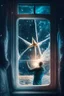 Placeholder: doctor cutting window off patient , with background angel star field seen in the window of a boat, 4 k, trending art, depth of field