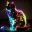 Placeholder: Cat made of colored lights