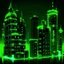 Placeholder: Create a neon buildings with night cityscapes backgrounds in green colors.