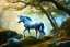 Placeholder: a unicorn stand on a rock, forest, 8k resolution, high-quality, fine-detail, intricate, fantasy art, detailed matte, volumetric lighting, illustration, 3D