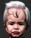 Placeholder: Pedro almodovar toddler, full body, white hair, dramatic lighting, hyper realistic