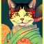 Placeholder: Ukiyo-e Style ,cute cat