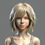 Placeholder: front view female 3d character hair