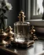 Placeholder: generate me an aesthetic complete image of Perfume Bottle in Vintage Vanity
