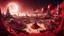 Placeholder: Wide-angle photorealistic fantasy landscape of unearthly delights, red tones