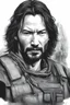 Placeholder: facial Portrait of action hero Keanu Doonan by Scott Kendall