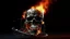 Placeholder: 4K. REALISTIC FULL DETAILS. LOGO EMISSION DE RADIO HARDROCK FIRESTARTER TERMINATOR. FLAMMES EN FOND D IMAGE