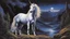 Placeholder: A stunning night sky seen from the bottom of a deep valley. a dying star. unicorn. Painted by Larry Elmore.