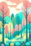 Placeholder: valle de algodon con arboles color pastel estilo naif
