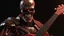 Placeholder: 4k full detail realistic portrait terminator sans peau jouant guitare electrique