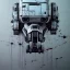 Placeholder: photorealistic at-at pilot helmet with weathered painting , illustration on coarse canvas by <agnes cecile> and <Yoji Shinkawa>, ornate and intricate details , soft smooth lighting, ultra detailed concept art,