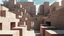 Placeholder: human in a labyrinth with high walls modern style in the sky