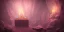 Placeholder: single pink crystal, on an altar in a foggy cave, cinematic,