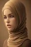 Placeholder: mø, high light ,brown tones, hijab, covered head