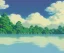 Placeholder: Trees, river, clouds