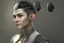 Placeholder: A Fantasy elf, a white male with black short hair tied up in a bun. Full body, HD