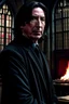 Placeholder: I want a picture that 's more realistic , more Professor Snape , with a high level of horror , and I want Hogwarts behind him .