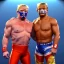 Placeholder: Realistic image of Donald trump wrestler, Mexican wrestling style, Mexican wrestling mask for eyes, red and blue breeches, glow confederate flag dress, suspenders, retro style, 80s, vibrant color, highly detailed, sky background, concept art, unreal engine 5, god rays, ray tracing, RTX, lumen lighting, ultra detail, volumetric lighting, 3d, finely drawn, high definition, high resolution.