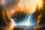 Placeholder: golden waterfall falling from clouds from heaven on meadow,nature, hyper detailed, digital painting, elegant, centered, detailed, neon signs, 8k, shining, heaven, many happy people, dampf,