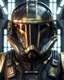 Placeholder: star wars bald male corellian pilot wearing dark gunmetal grey and black First Order special forces TIE pilot armored flightsuit and helmet with gold trim inside the jedi temple, centered head and shoulders portrait, hyperdetailed, dynamic lighting, hyperdetailed background, 8k resolution, volumetric lighting, light skin, fully symmetric details