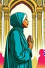 Placeholder: An illustration of a Muslim woman leading a prayer