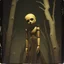 Placeholder: Photorealistic polaroid nothingness and distressing anguish old wooden figure wasteland night Max Ernst, shot on Hasselblad, movie shot, details of the dress accentuated, nightmare, hypermaximalist, obsessive, hypnotic