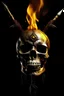 Placeholder: calavera sobre una punta de lanza con fuego saliendo de sus ojos