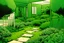 Placeholder: comic style, a green garden, close-up