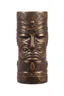 Placeholder: art tribal pattern with tiki head warrior in black and gold