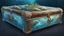 Placeholder: subnautica below zero, casket with a creatures drawn on it, from subnautica, realistic