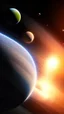 Placeholder: heart-shaped planet in space, with saturn rings , photorealistic