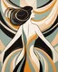 Placeholder: Esboço do corpo de uma mulher, with her back turned, and her arms are outstretched line fluid abstract, art style by Coco Vandi, retro minimal, trendy art, art style by Eckhart Tolle and Fabio Hurtado