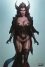 Placeholder: Raquel Welch as evil queen in black leather, leather, busty, cleavage, angry, stern look. character design by cory loftis, fenghua zhong, ryohei hase, ismail inceoglu and ruan jia. unreal engine 5, artistic lighting, highly detailed, photorealistic, fantasy