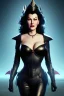 Placeholder: Ava Gardner as evil queen in black leather, busty, cleavage, curvy, angry, stern look. character design by cory loftis, fenghua zhong, ryohei hase, ismail inceoglu and ruan jia. unreal engine 5, artistic lighting, highly detailed, photorealistic, fantasy