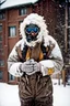 Placeholder: close up documentary photography, National Geographic, Yeti, weird, Dystopian, Japanese, Extreme depth of field, bokeh blur, winter, blizzard, Alberta, all-natural, in the style of candid, imperfection, natural lighting, light-focused, Professional shot, shot on Agfa, Fuji Film, Anamorphic lens, 1980s, taken with Hasselblad --ar 4:5 --w 150 --style raw