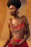 Placeholder: Portrait African lady, full body shot, full-color long shot Bauhaus skin-tight