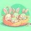 Placeholder: little bunnies sleeping cartoon