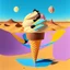 Placeholder: an ice cream in the style of kandinsky in the desert