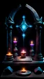 Placeholder: Magic altar on a black background
