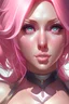 Placeholder: best quality,masterpiece, full body of a woman, eyes, nose,lips,pink hair,big cleavage,(anime woman:1.3), ,symmetrical eyes, soft lighting, detailed face, concept art, digital painting, looking into camera,3d,art by artgerm